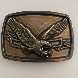 Vintage-Style Brass Belt Buckle - Brown Brass Finish